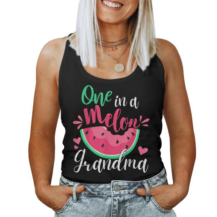 One In A Melon Grandma Birthday Party Matching Family Group Women Tank Top