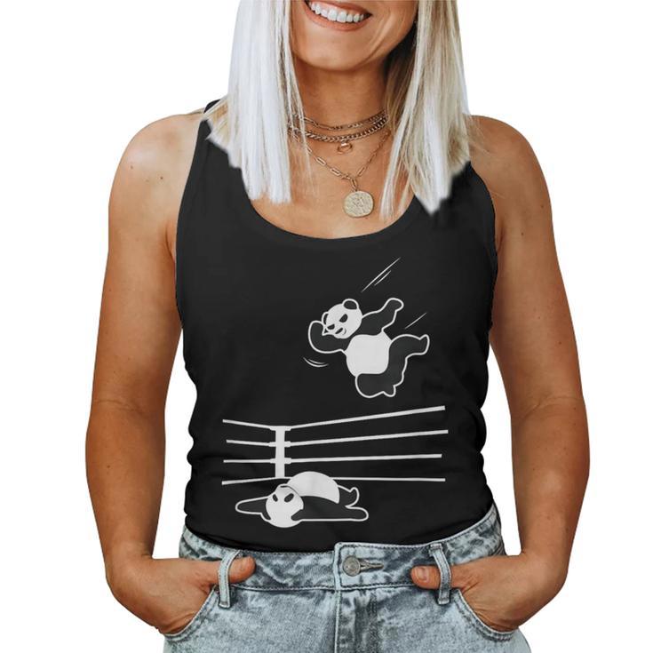 Panda Bear Wrestling  Panda Women Tank Top