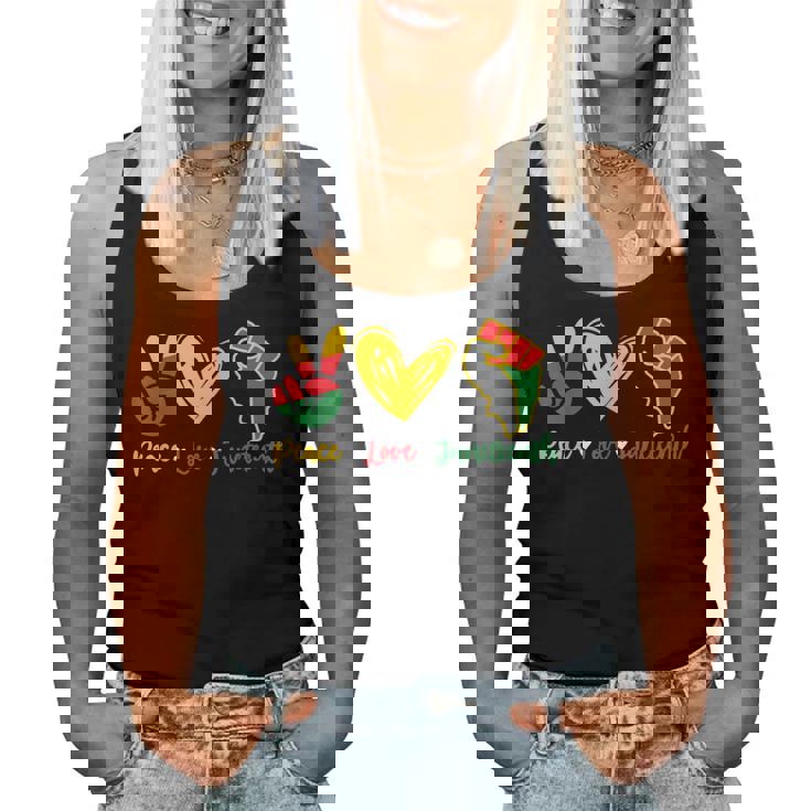 Peace Love Junenth Black Pride Freedom 4Th Of July Womens Women Tank Top