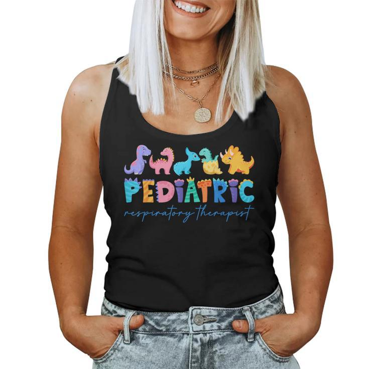 Pediatric Respiratory Therapist Dinosaur Nurse Appreciation Women Tank Top