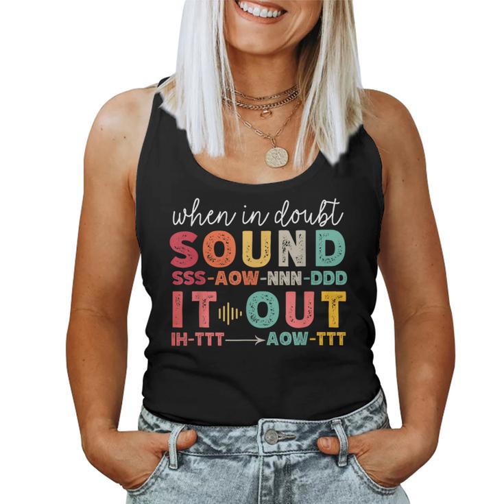 Phonemic Awareness Phonics Teacher Retro Science Of Reading Women Tank Top