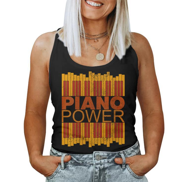 Piano Power With Key Of Piano With Vintage Colors Women Tank Top