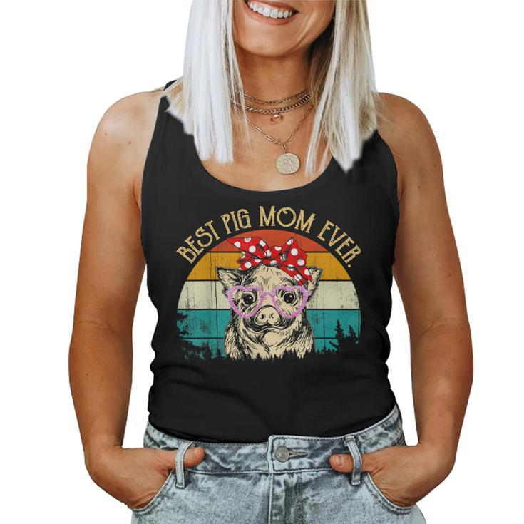 Pig Vintage Retro Style Mother's Day Best Pig Mom Ever Women Tank Top