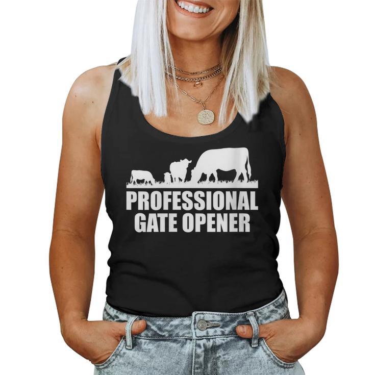 Professional Gate Opener Cow Apparel Women Tank Top