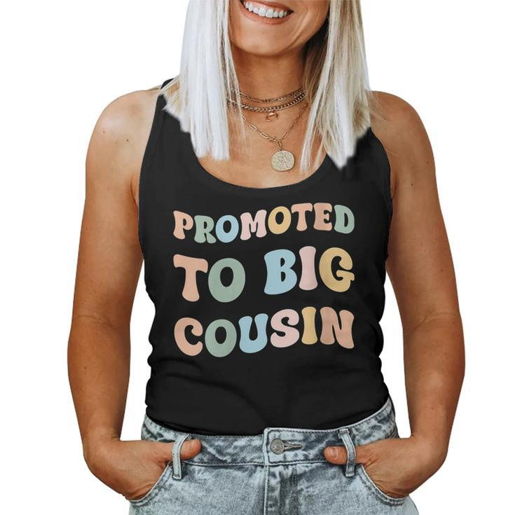 Promoted To Big Cousin Groovy Pastel Vintage Women Tank Top