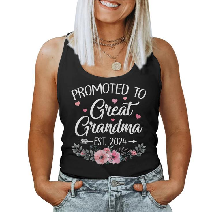 Promoted To Great Grandma Est 2024 First Time New Grandma Women Tank Top