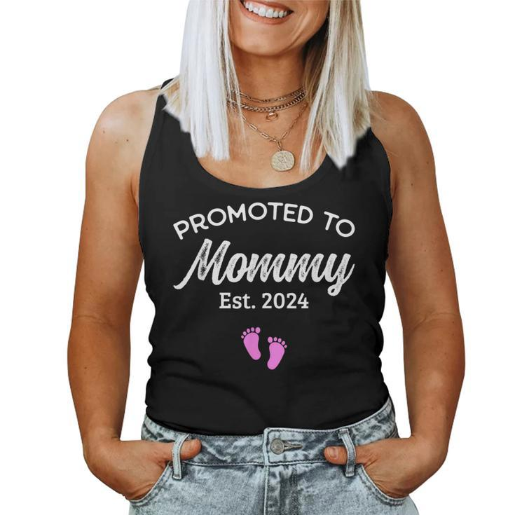 Promoted To Mommy Est 2024 New Mom Pregnancy Announcement Women Tank Top