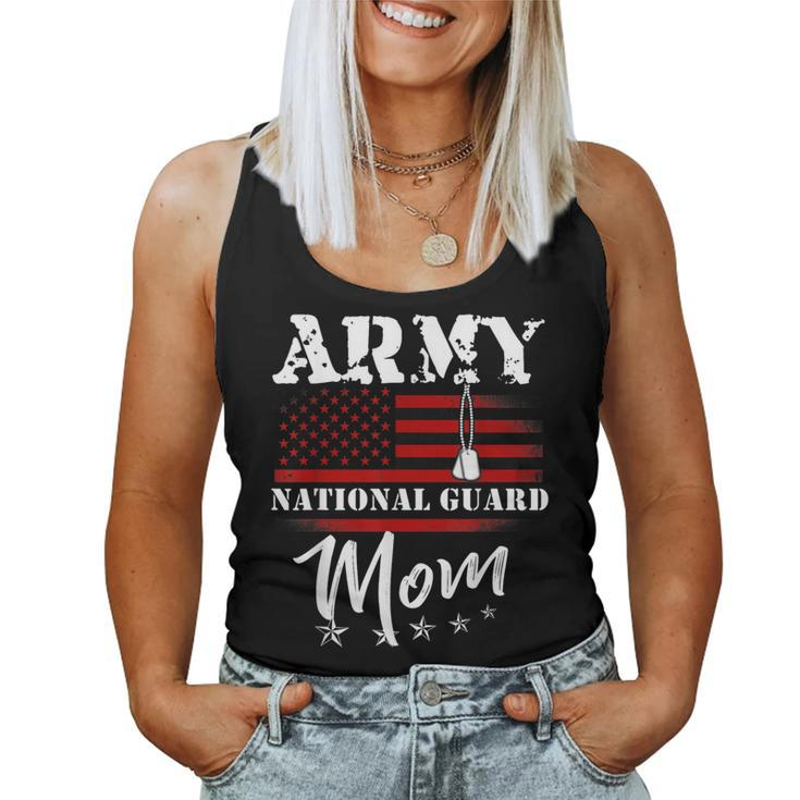 Proud Army National Guard Mom Us Flag Us Military Women Women Tank Top