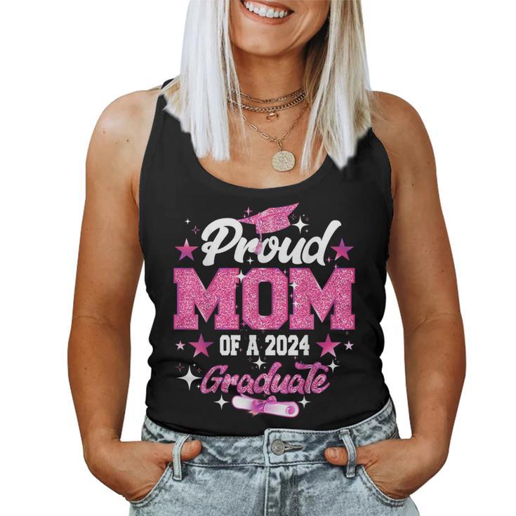 Proud Mom Of A 2024 Graduate Pink Senior Graduation 24 Women Tank Top