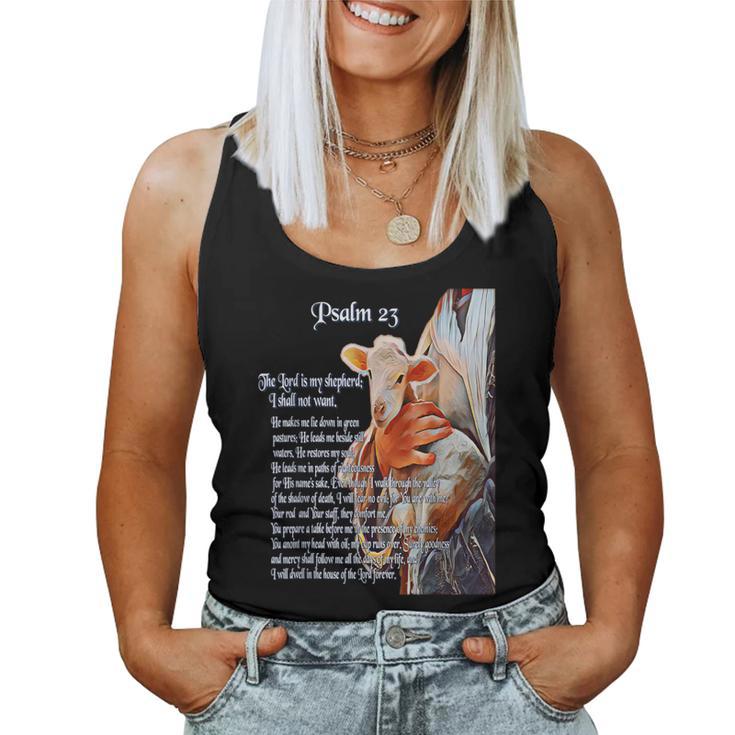 Psalm 23 Christian Bible Scripture The Lord Is My Shepherd Women Tank Top