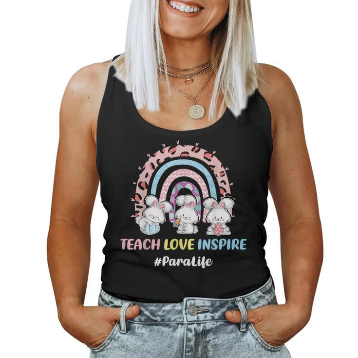 Rainbow Easter Para Teacher Paraprofessional Paraeducator Women Tank Top