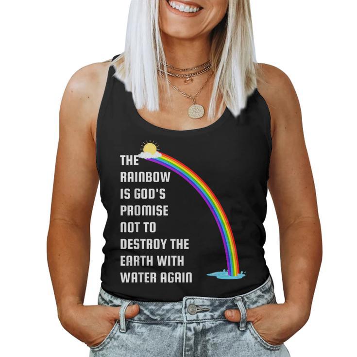 The Rainbow Is God's Promise Christians Religious Bible Women Tank Top