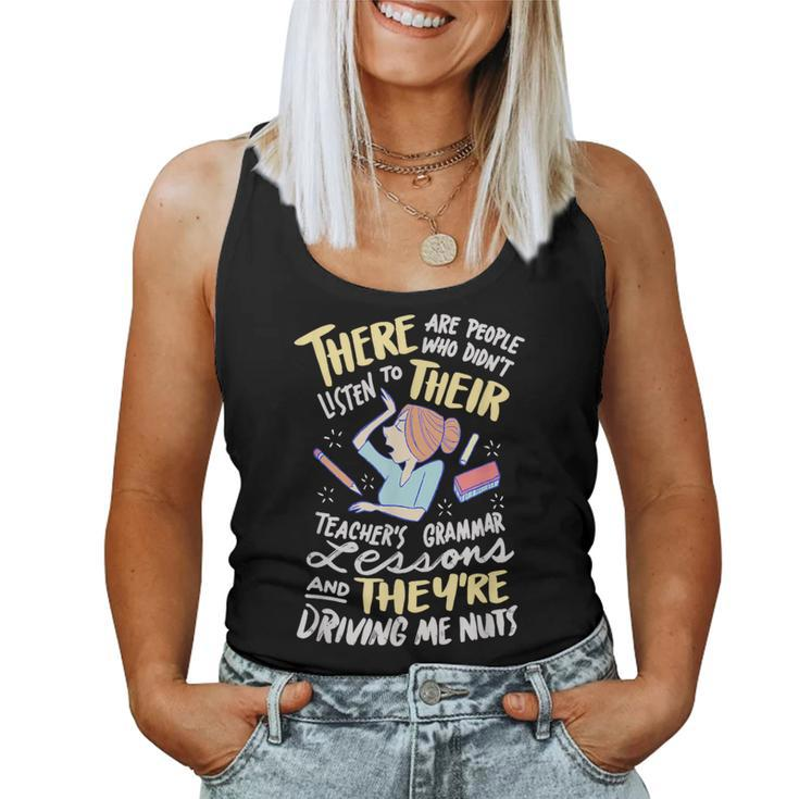 There Their They're English Teacher Grammar Police Women Tank Top