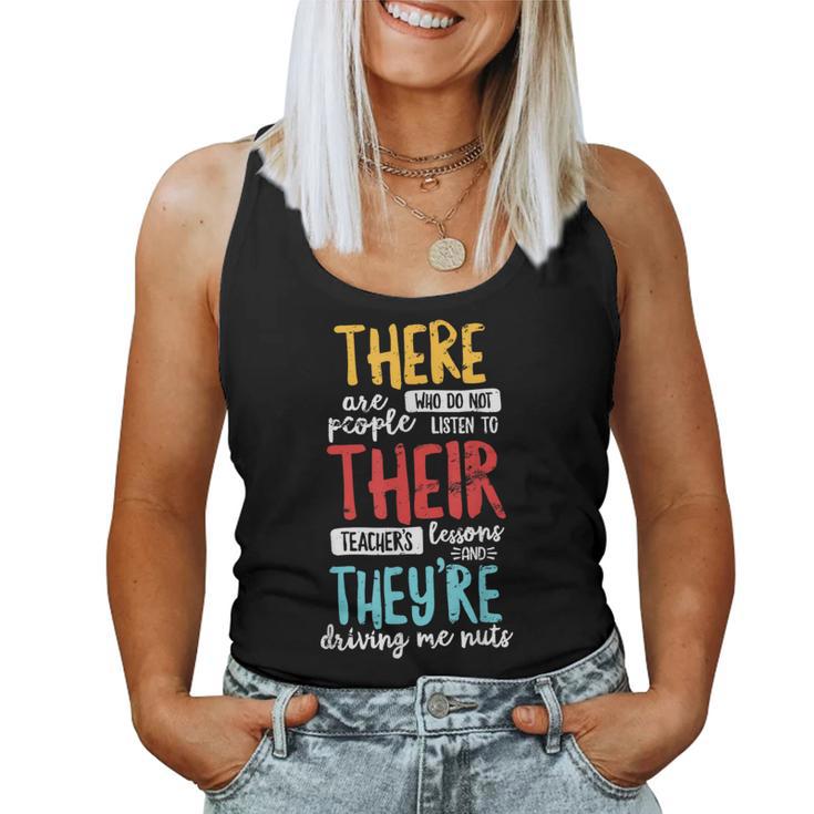 There Their They'reEnglish Grammar Teacher Distress Women Tank Top