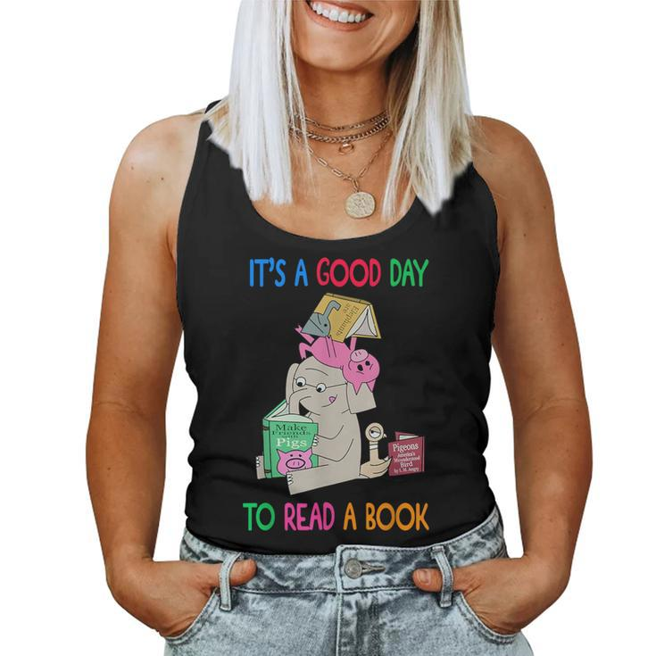 Read Book Cute School Teacher Librarian Elephant Pigeon Women Tank Top