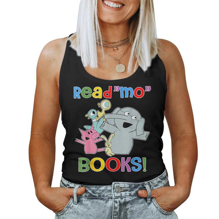 Read Mo Book Cute School Teacher Librarian Elephant Pigeon Women Tank Top