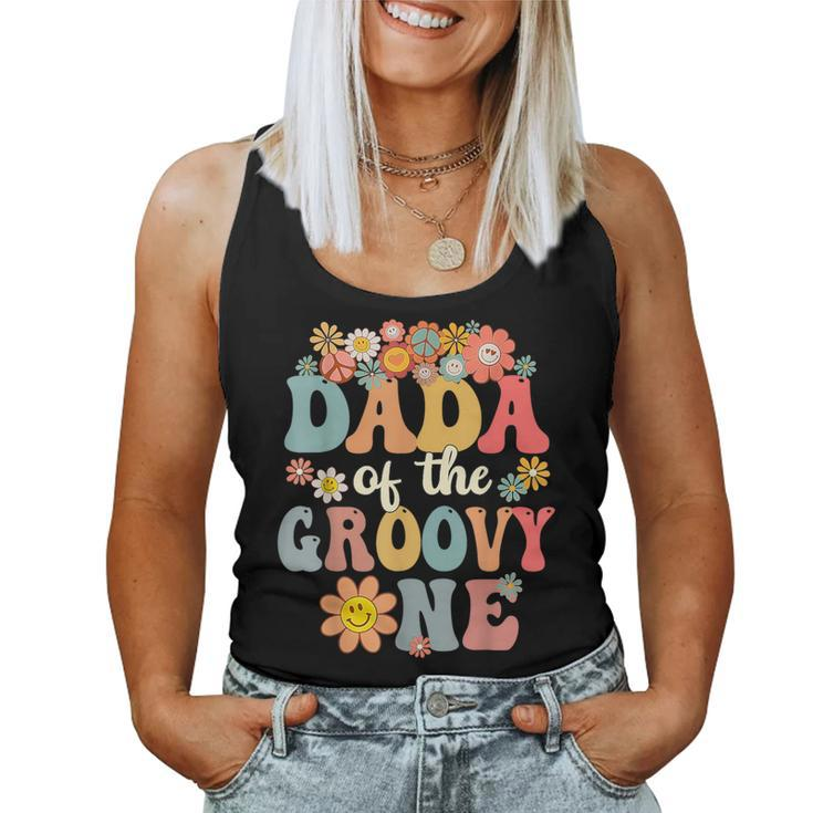 Retro Dada Of Groovy One Matching Family 1St Birthday Party Women Tank Top