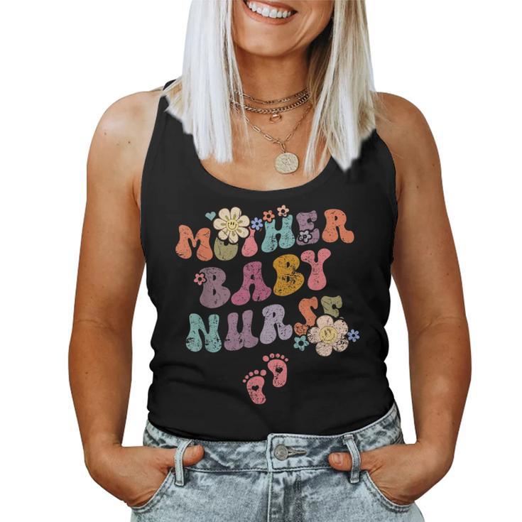 Retro Groovy Mother Baby Nurse Womens Women Tank Top