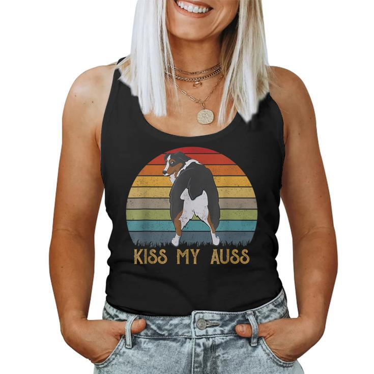 Retro Kiss My Auss Aussie Mom Australian Shepherd Women Tank Top