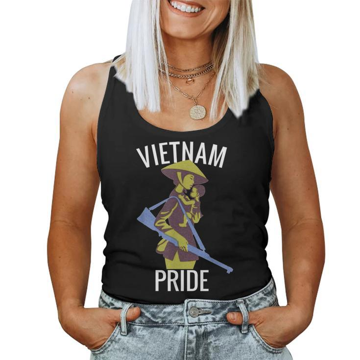 Retro Militant Vietnam Pride Vietnamese Mom I Love Vietnam Women Tank Top