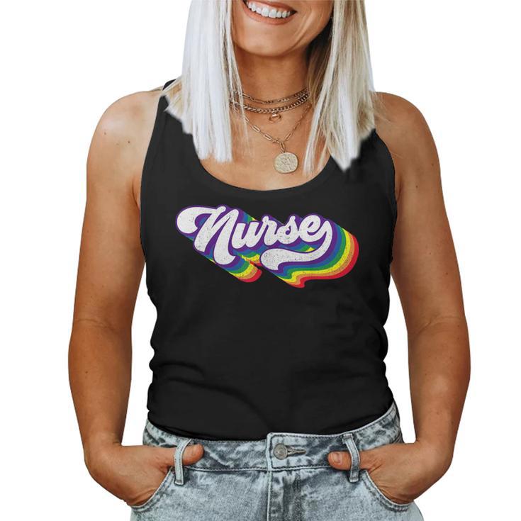 Retro Nurse Lgbt Gay Pride Ally Vintage Pride Nursing Lgbt Women Tank Top