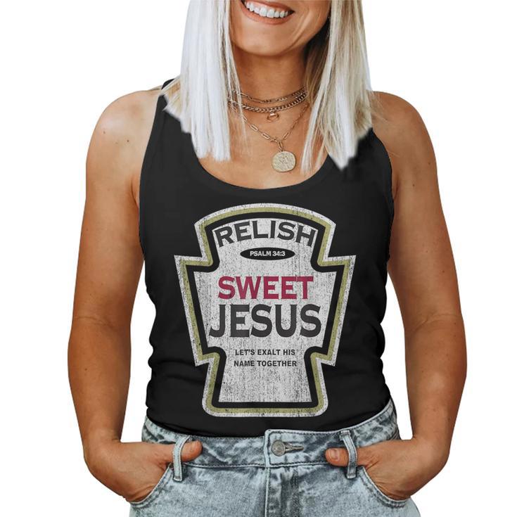 Retro Relish Sweet Jesus Christian Parody Women Tank Top