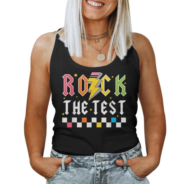 Rock The Test Testing Day Retro Teacher Student Women Tank Top