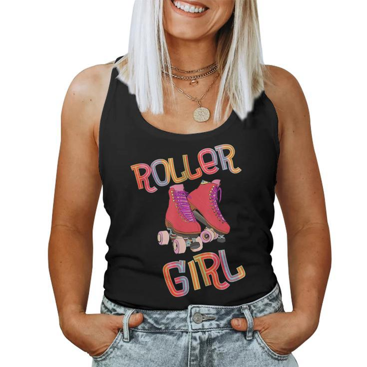 Roller Skate Roller Girl Running With Roller Skates 80S Women Tank Top