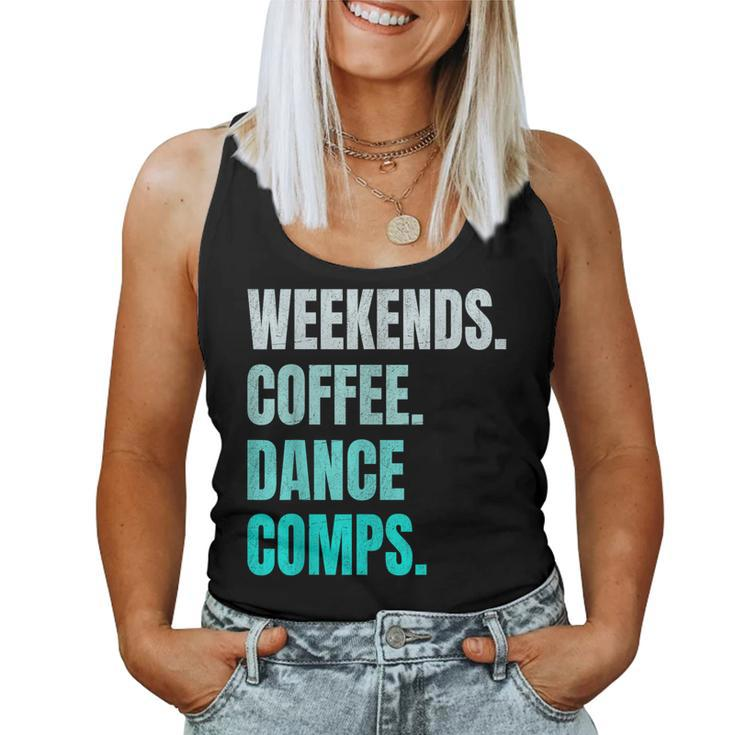 Weekends Coffee And Dance Comps Vintage Retro Dance Lover Women Tank Top