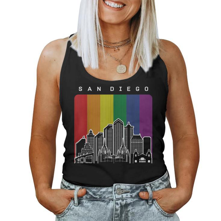 San Diego California Lgbt Pride Rainbow Flag Women Tank Top