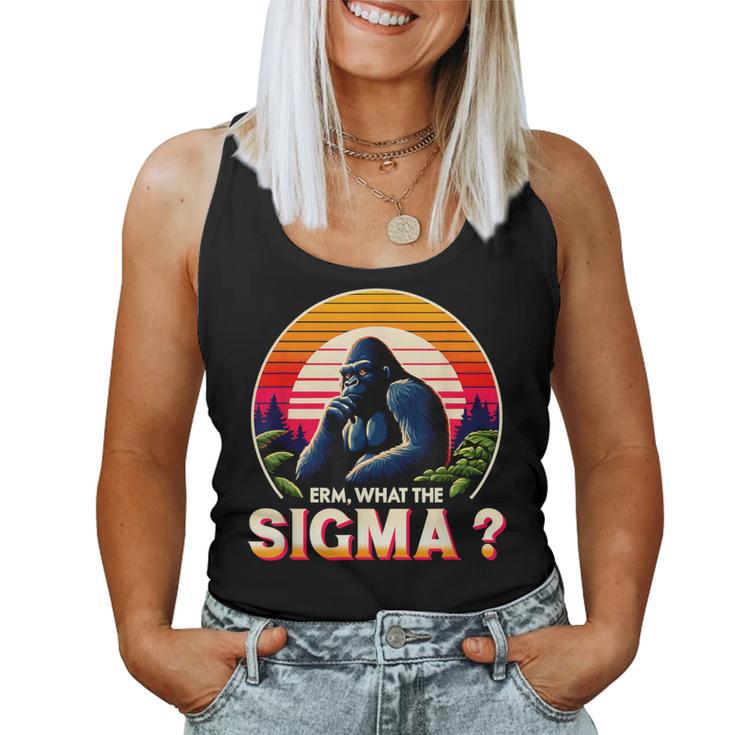 Sarcastic Humor Erm What The Sigma Ironic Meme Quote Women Tank Top