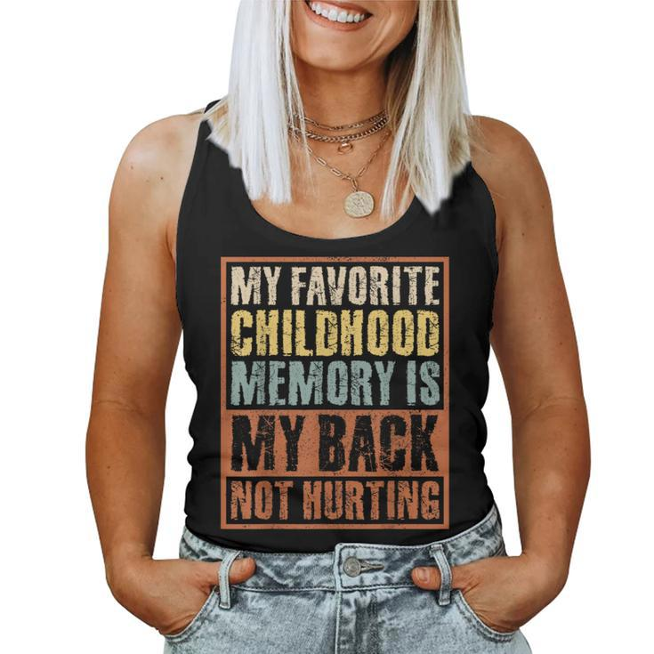 Sarcastic Old Man Old Woman My Back Not Hurting Retro Women Tank Top