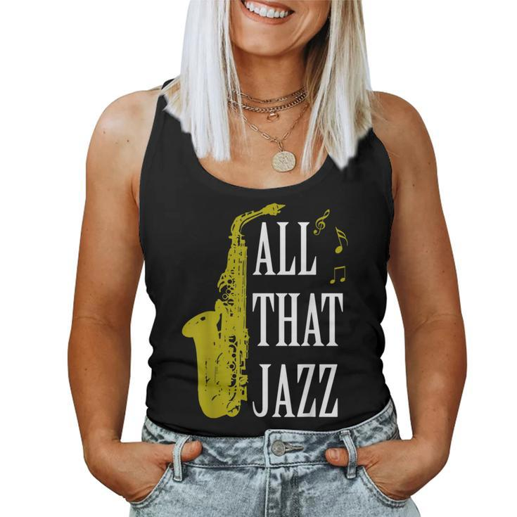 Saxophone Jazz Music Baritone Musical Blues Teacher Women Tank Top