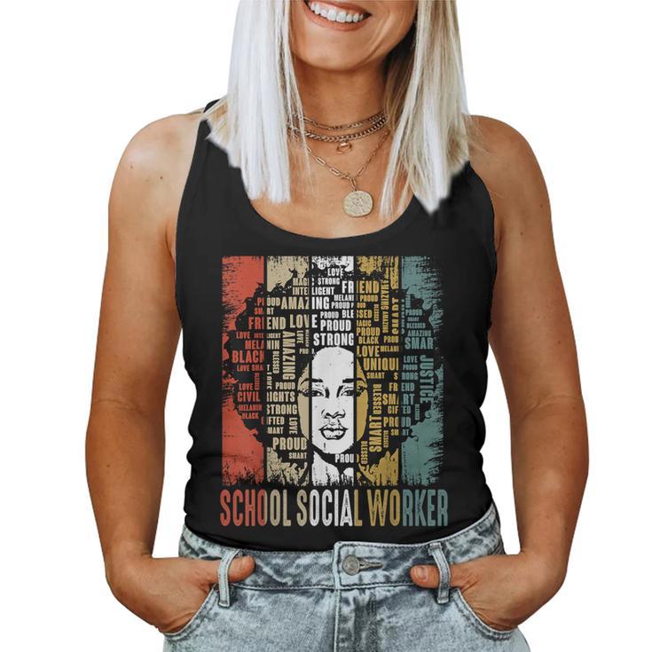 School Social Worker Afro African Black History Month Women Tank Top