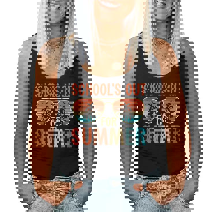 School Out For Summer Retro Last Day Of School Teacher Women Tank Top