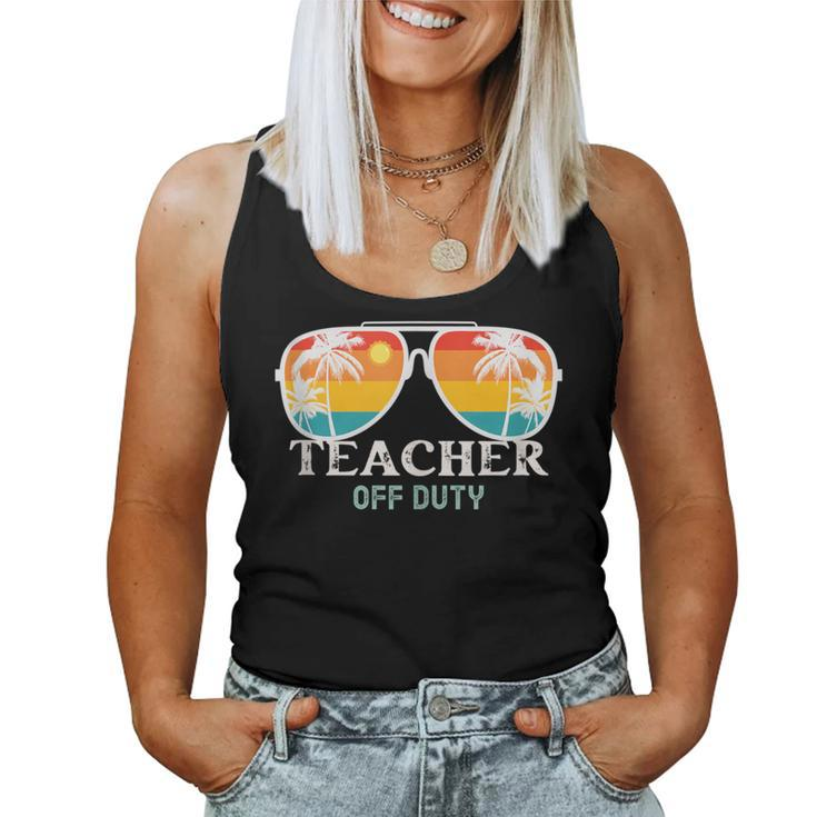 School Teacher Off Duty Sunglasses Beach Sunset Summer Women Tank Top