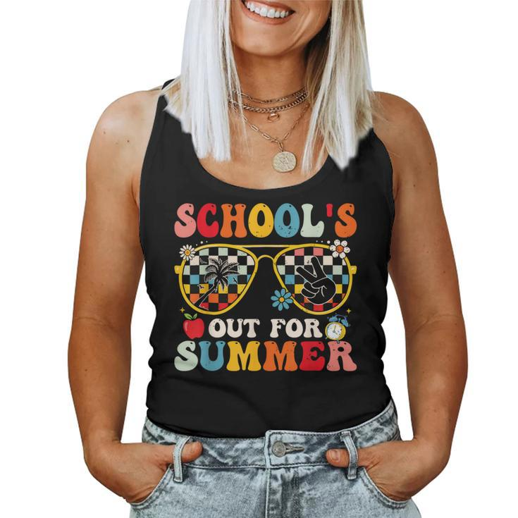Schools Out For Summer Groovy Last Day Of School Teacher Women Tank Top