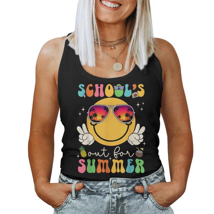 School's Out For Summer Teacher Last Day Of School Groovy Women Tank Top