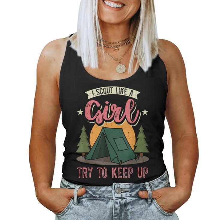 I Scout Like A Girl Try To Keep Up Troop Leader Scout Women Tank Top