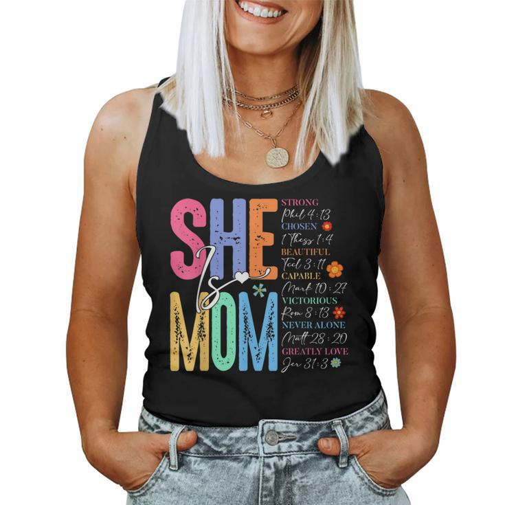 She Is Mom Christian Mother's Day Jesus Mama Religious Women Women Tank Top