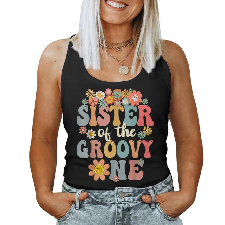 Sister Of Groovy One Matching Family 1St Birthday Party Women Tank Top