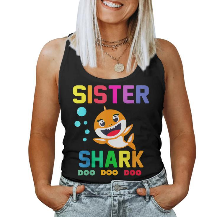 Sister Of The Shark Birthday Family Matching Birthday Women Tank Top