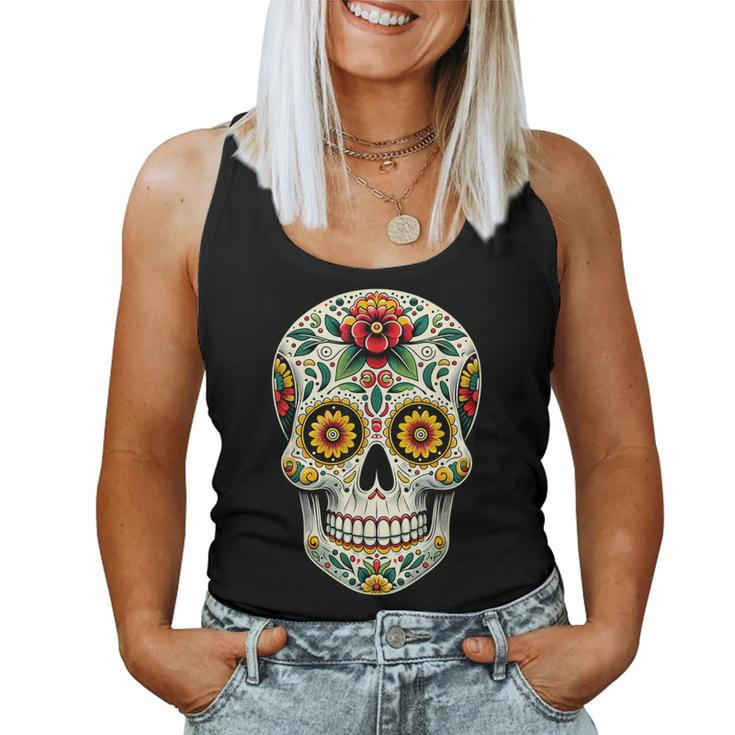 Skull Mexican Cinco De Mayo Costume For Women Women Tank Top
