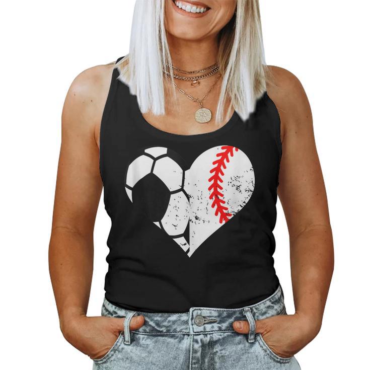 Soccer Baseball Heart Soccer Baseball Mom Women Tank Top