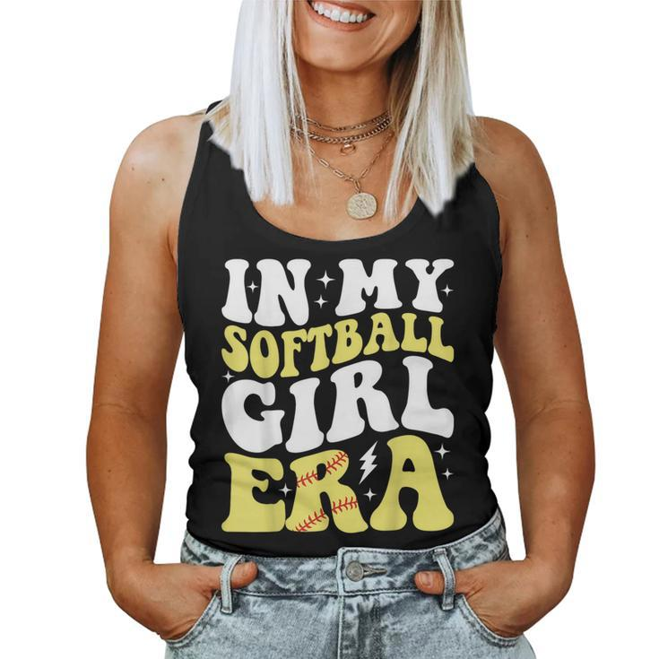 In My Softball Girl Era Retro Groovy Softball Girl Women Tank Top