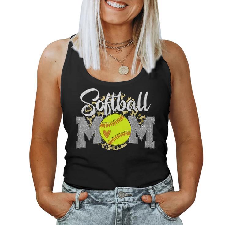 Softball Mom Leopard Softball Mom Mother's Day 2024 Women Tank Top