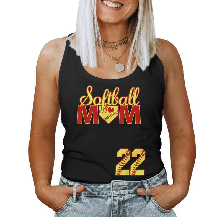 Softball Mom Mother's Day 22 Fastpitch Jersey Number 22 Women Tank Top