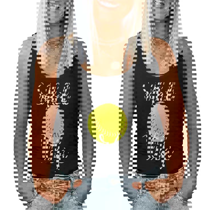 Softball Wife Ball For Mom Softball Wife Cute Women Tank Top