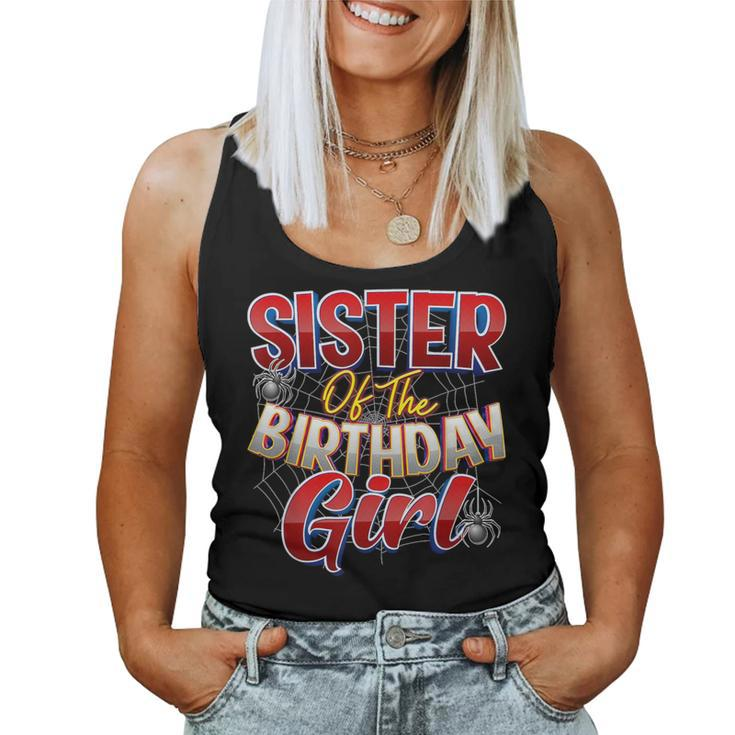Spider Web Birthday Party Theme Sister Of The Birthday Girl Women Tank Top
