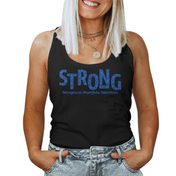 Strong Osteogenesis Imperfecta Awareness Warrior Christian Women Tank Top